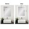 Amanti Art Mirror Makeover Bathroom Mirror Frame Border Kit - Fully Assembled Peel and Stick Frame - Mirror NOT Included - Cabinet White Narrow Trim